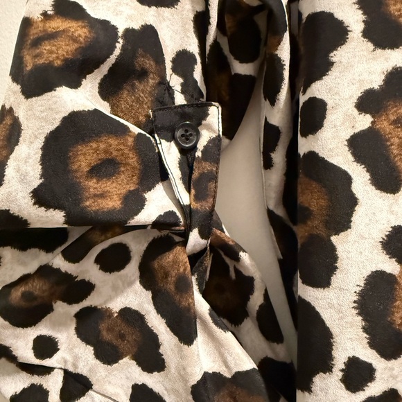 Leopard Print Button-Up Blouse - Picture 4 of 5